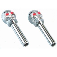 Door Lock Knobs Chrome Skulls Red Eye