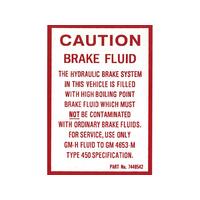 DECAL BRAKE FLUID HD - HG LC - LJ WITH DISCS