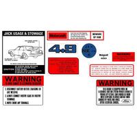 ENGINE BAY DECAL KIT XD ZJ 4.9 V8