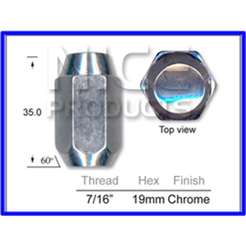 CHROME MAG WHEEL BNUT ACORN TYPE 7/16