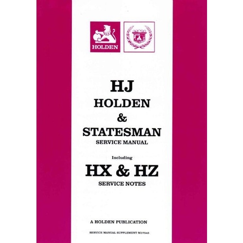 WORKSHOP MANUAL HJ HX HZ INCLUDING STATEMAN FACTORY REPRINT