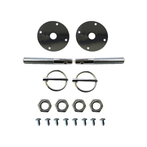 TFI Chrome Plated Hood Pin Kit Flipover Torsion clips was sp4257